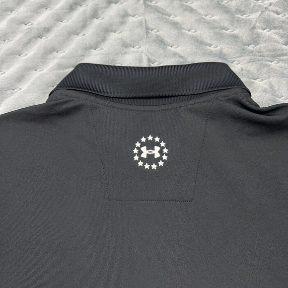 Under Armour Polo Shirt Mens Small Black Wounded Warrior Project Heat Gear Golf - Picture 5 of 11